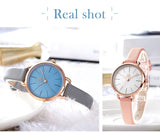 Red Leather Strap Women Watches